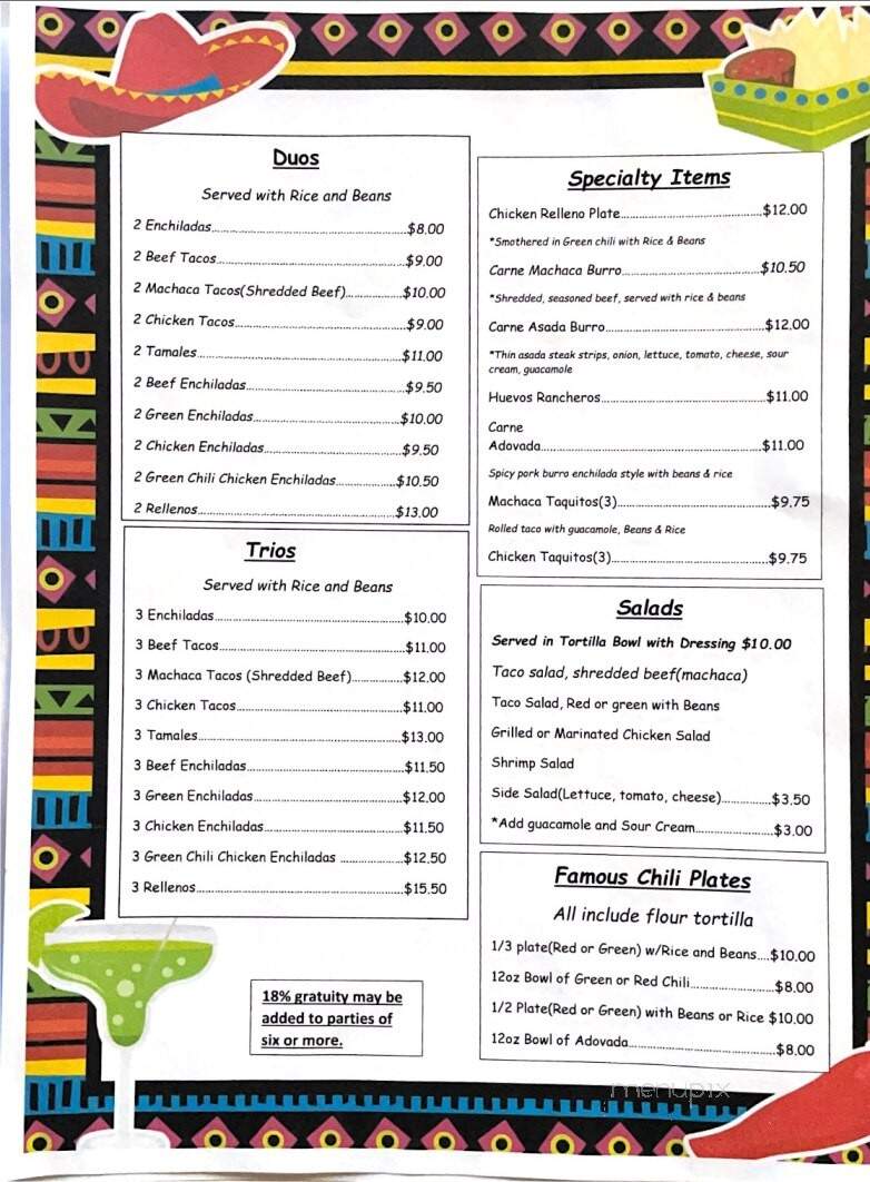 Kari's Copper Cantina - Globe, AZ menu_pic