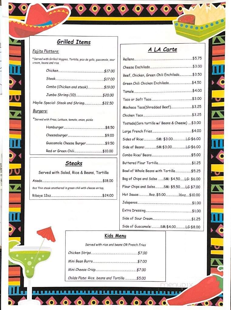 Kari's Copper Cantina - Globe, AZ menu_pic