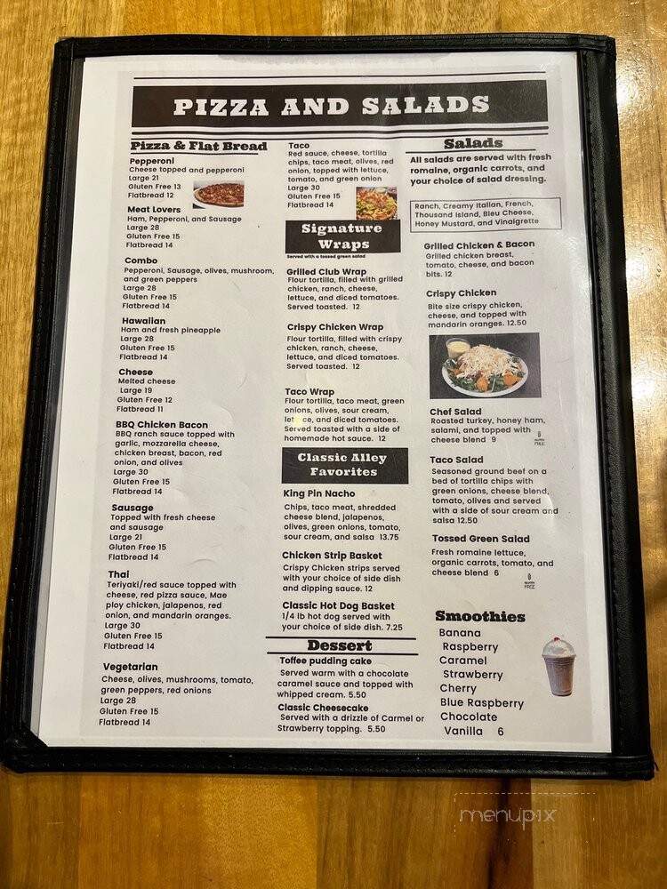 Back Alley Pub and Grill - North Bend, OR menu_pic