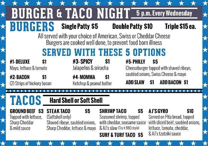 Sandy Hook Tavern - Hazel Green, WI menu_pic