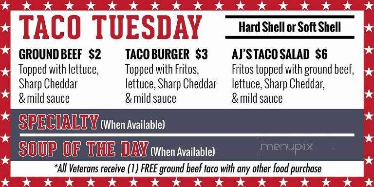 Sandy Hook Tavern - Hazel Green, WI menu_pic