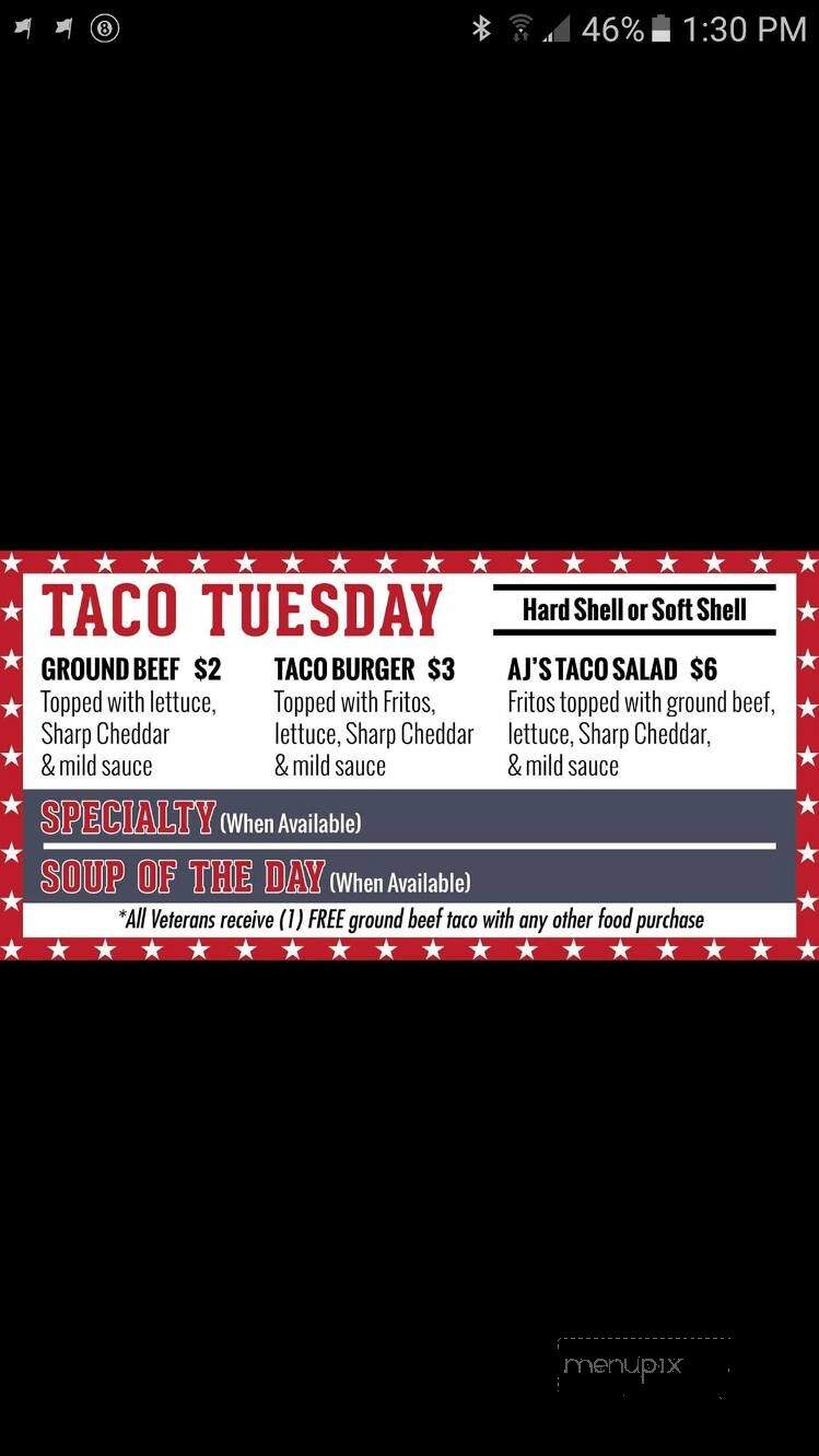 Sandy Hook Tavern - Hazel Green, WI menu_pic