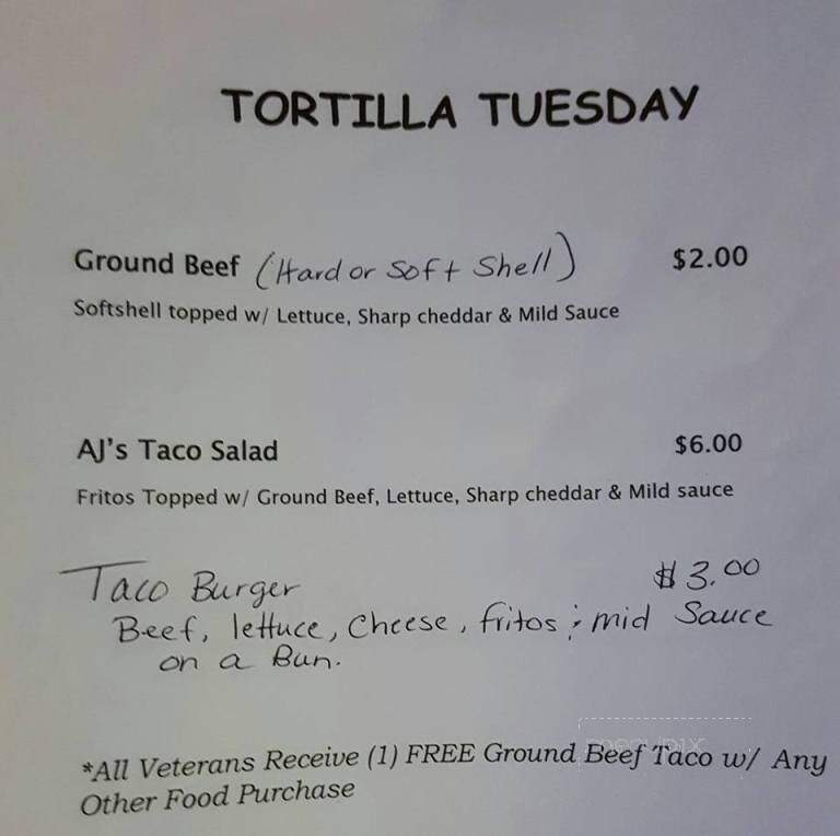 Sandy Hook Tavern - Hazel Green, WI menu_pic