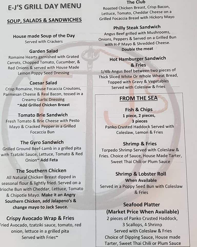 E-J's Grill And General Store - Annapolis, NS menu_pic