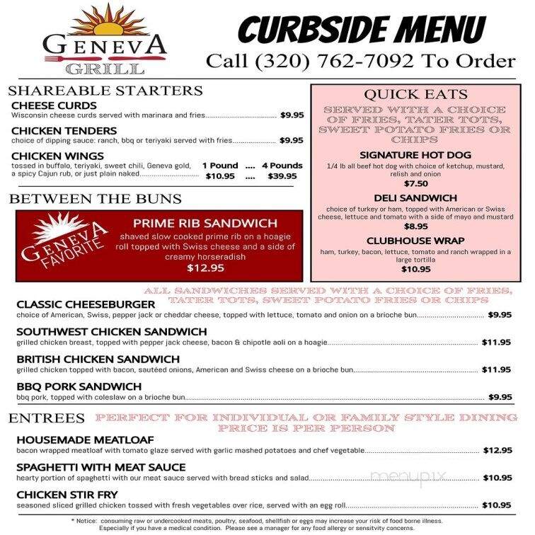 Geneva Golf Club - Alexandria, MN menu_pic