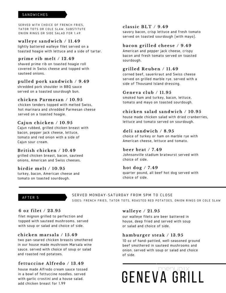 Geneva Golf Club - Alexandria, MN menu_pic
