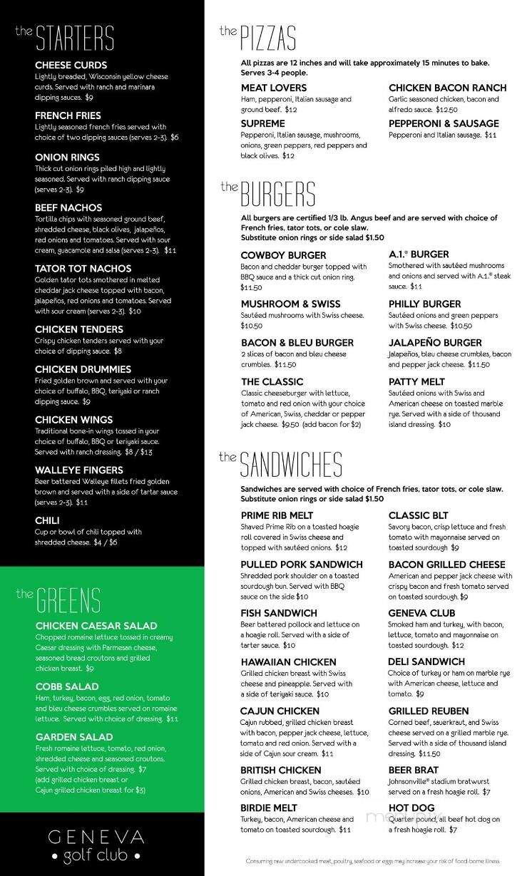 Geneva Golf Club - Alexandria, MN menu_pic