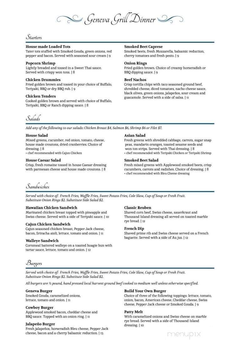 Geneva Golf Club - Alexandria, MN menu_pic