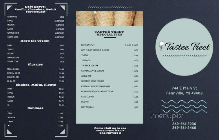 Tastee Treet - Fennville, MI menu_pic