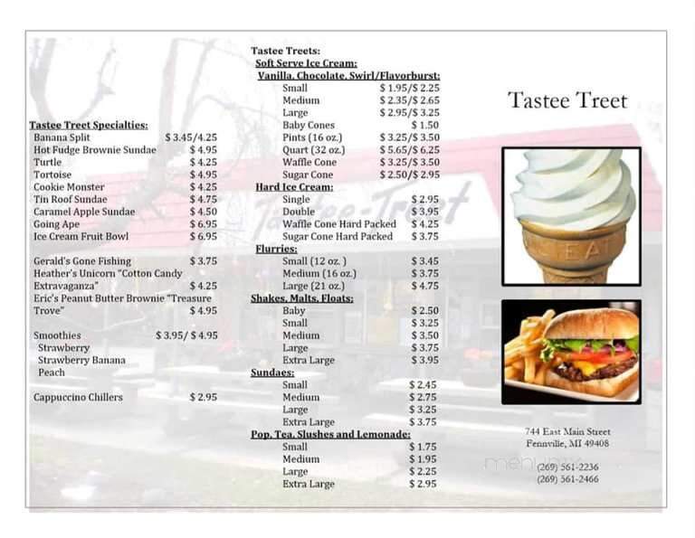 Tastee Treet - Fennville, MI menu_pic