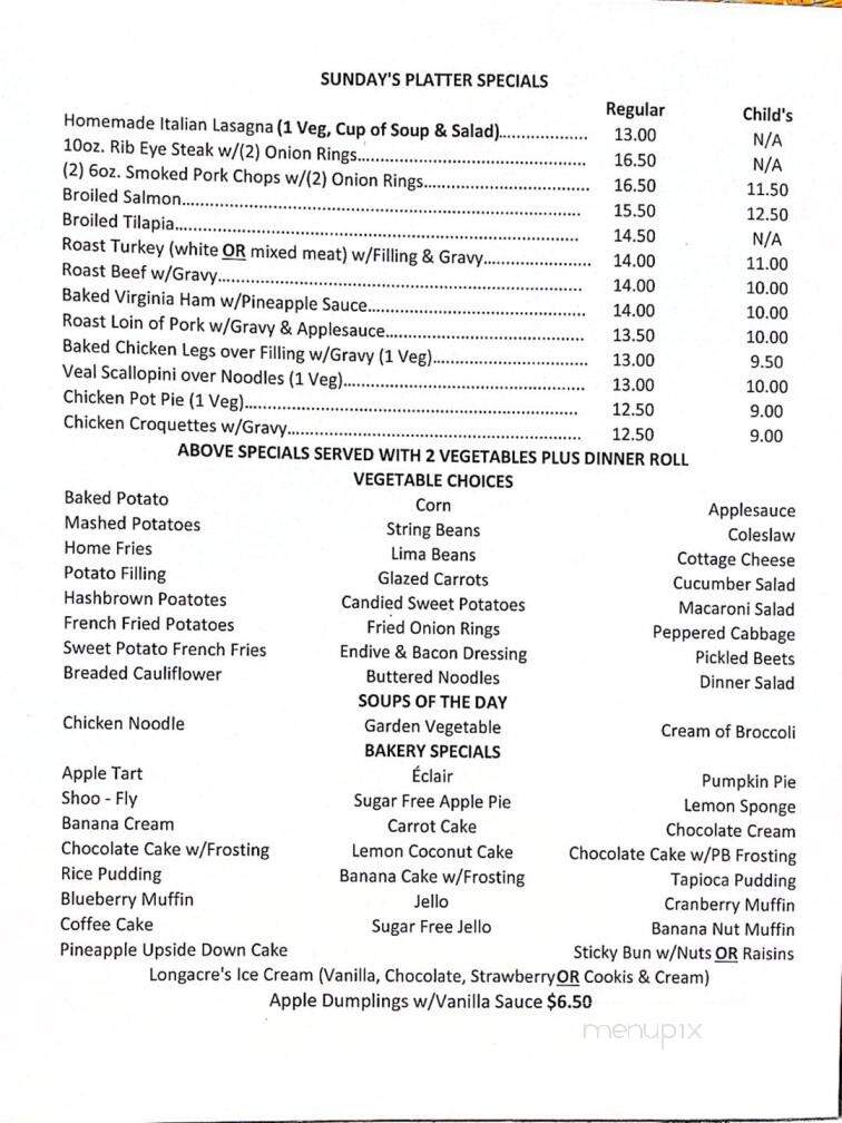 Saville's Diner - Boyertown, PA menu_pic
