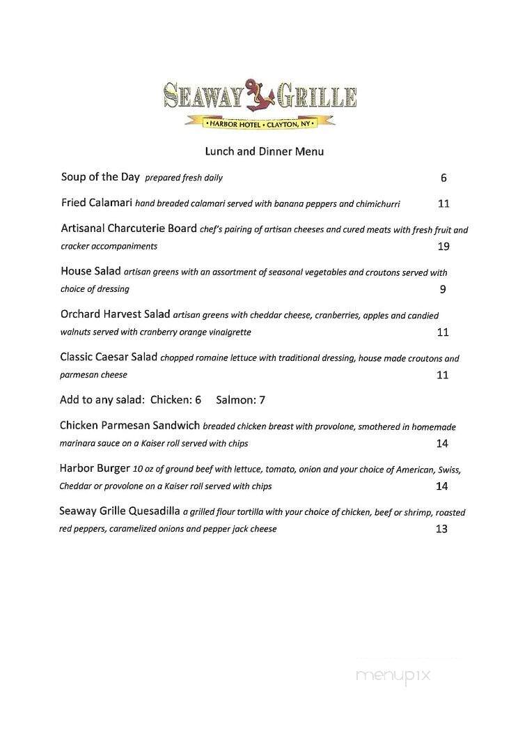 Harbor Inn - Clayton, NY menu_pic