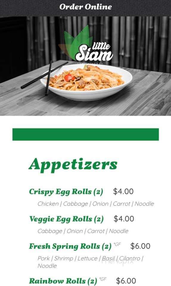 Little Siam - Neenah, WI menu_pic