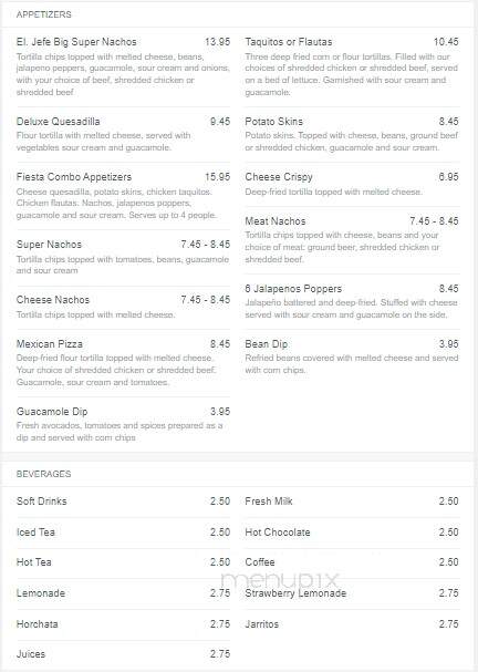 El Sombrero Mexican Restaurant - Lewiston, ID menu_pic