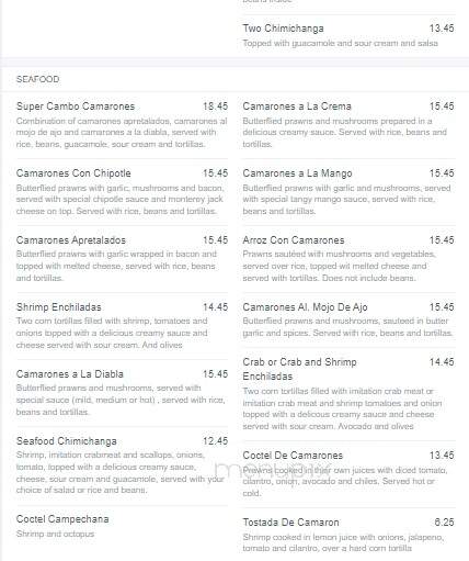 El Sombrero Mexican Restaurant - Lewiston, ID menu_pic