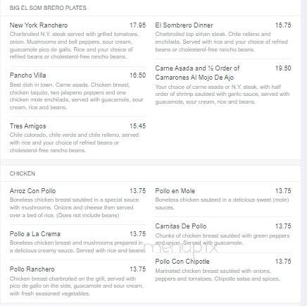 El Sombrero Mexican Restaurant - Lewiston, ID menu_pic