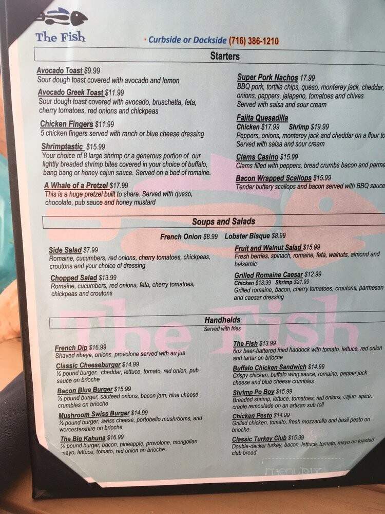 The Fish - Bemus Point, NY menu_pic
