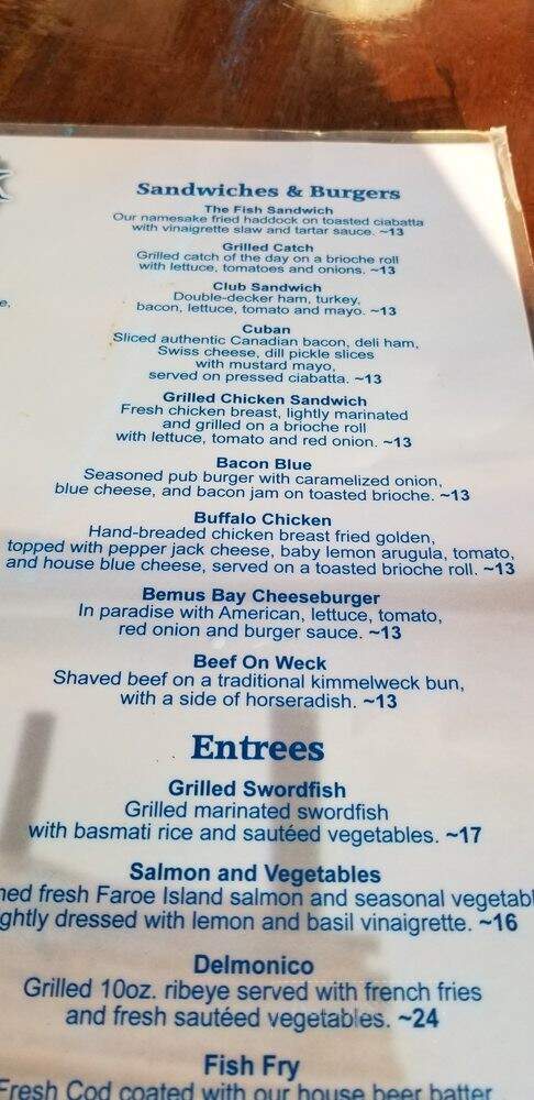 The Fish - Bemus Point, NY menu_pic