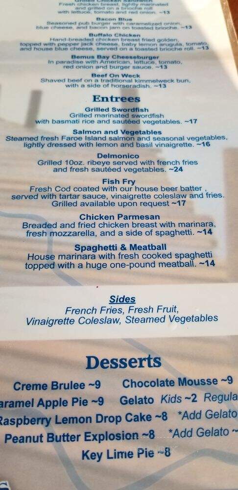 The Fish - Bemus Point, NY menu_pic