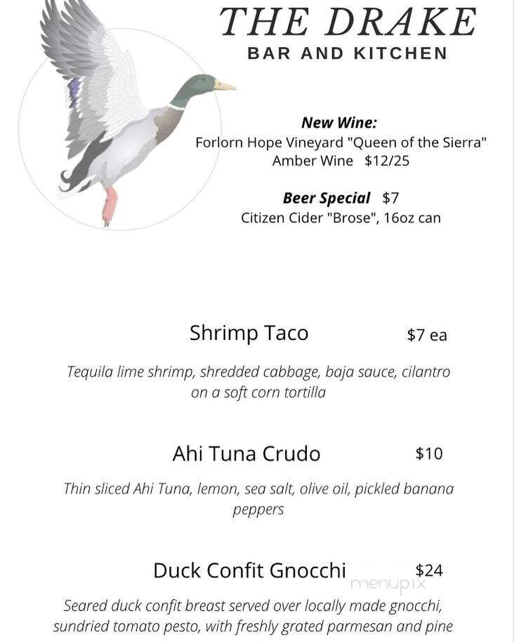 The Drake Bar and Kitchen - Saint Albans City, VT menu_pic