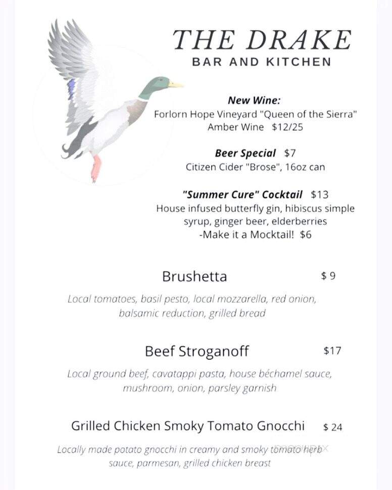 The Drake Bar and Kitchen - Saint Albans City, VT menu_pic
