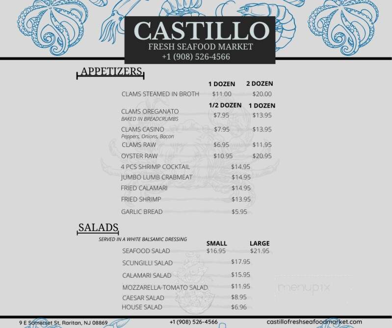 Castillo Fresh Seafood Market - Raritan, NJ menu_pic