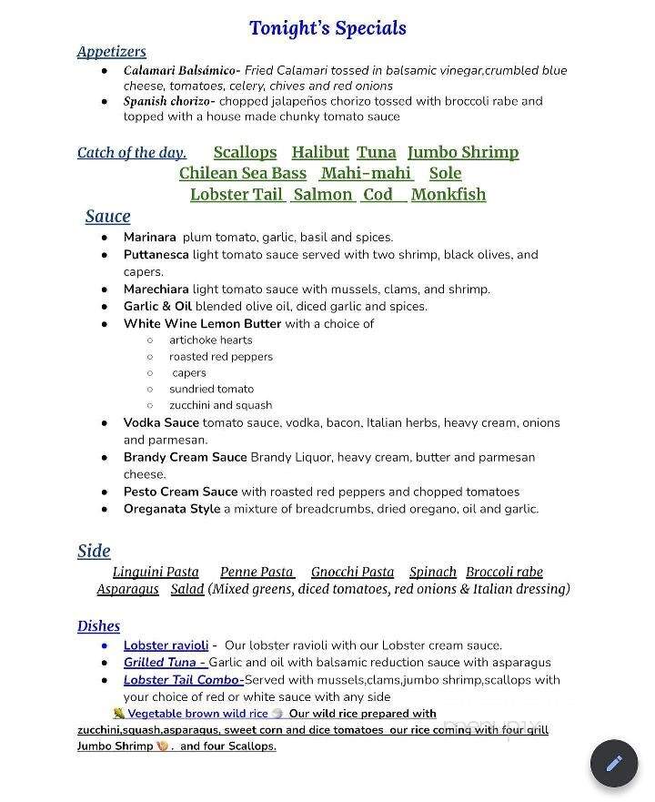 Castillo Fresh Seafood Market - Raritan, NJ menu_pic