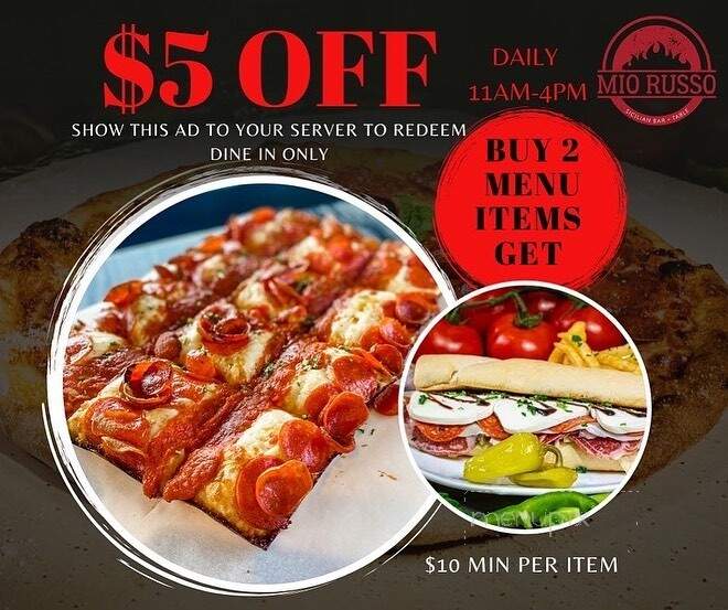 Mio Russo Sicilian Bar + Table - Bettendorf, IA menu_pic