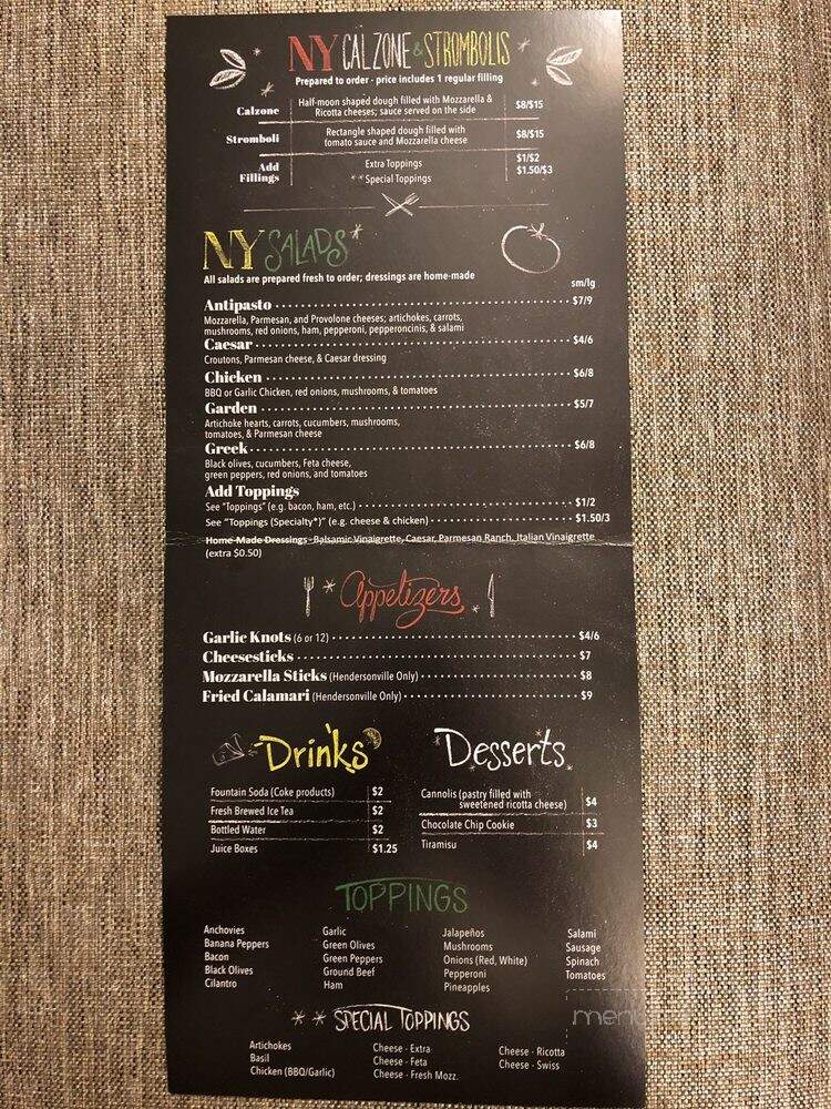 NY Pie - Hendersonville, TN menu_pic
