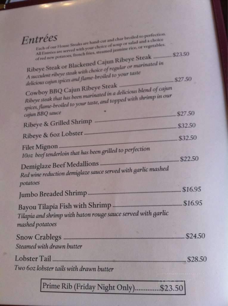 Aspen House Restaurant - Rawlins, WY menu_pic