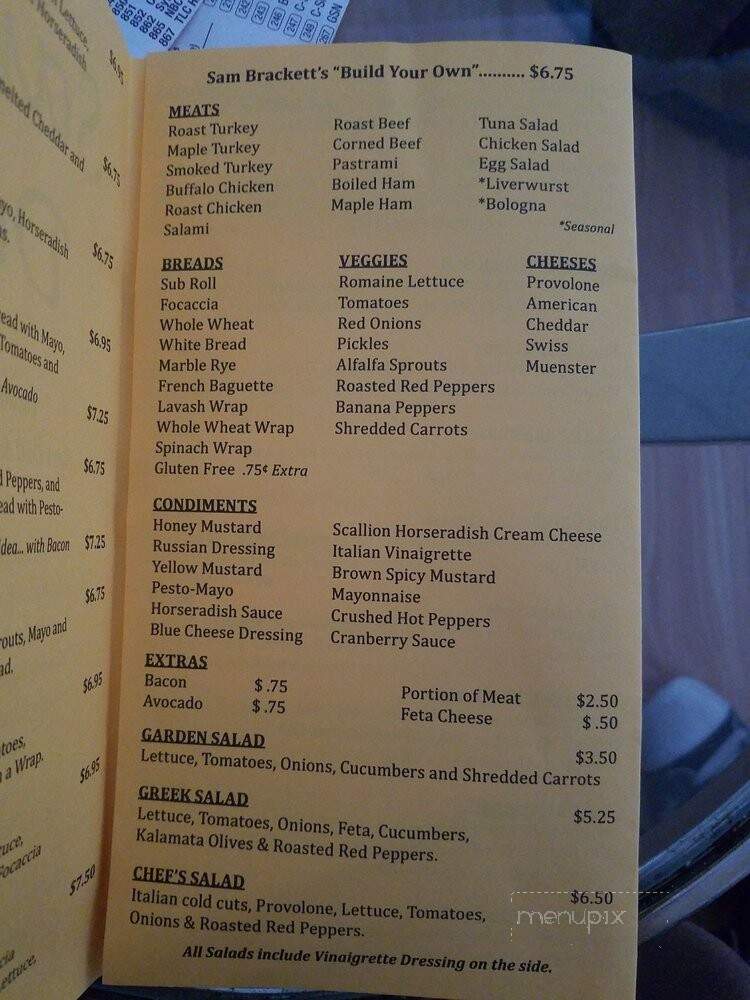 Sam's Deli - Eastham, MA menu_pic