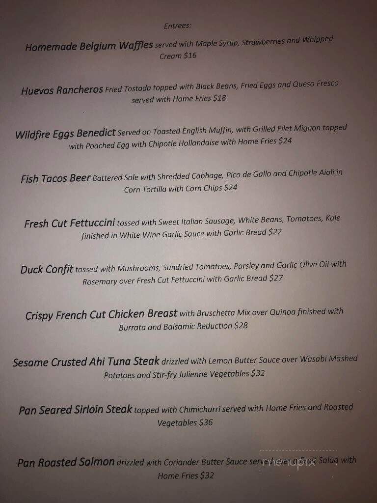 Wildfire Grill - Montgomery, NY menu_pic