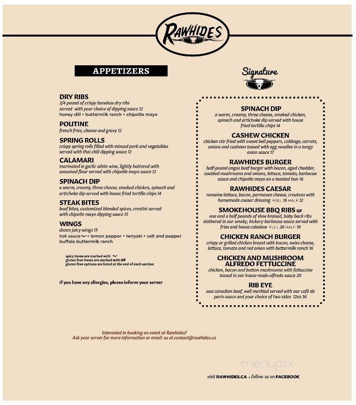 Rawhides - Stenen, SK menu_pic
