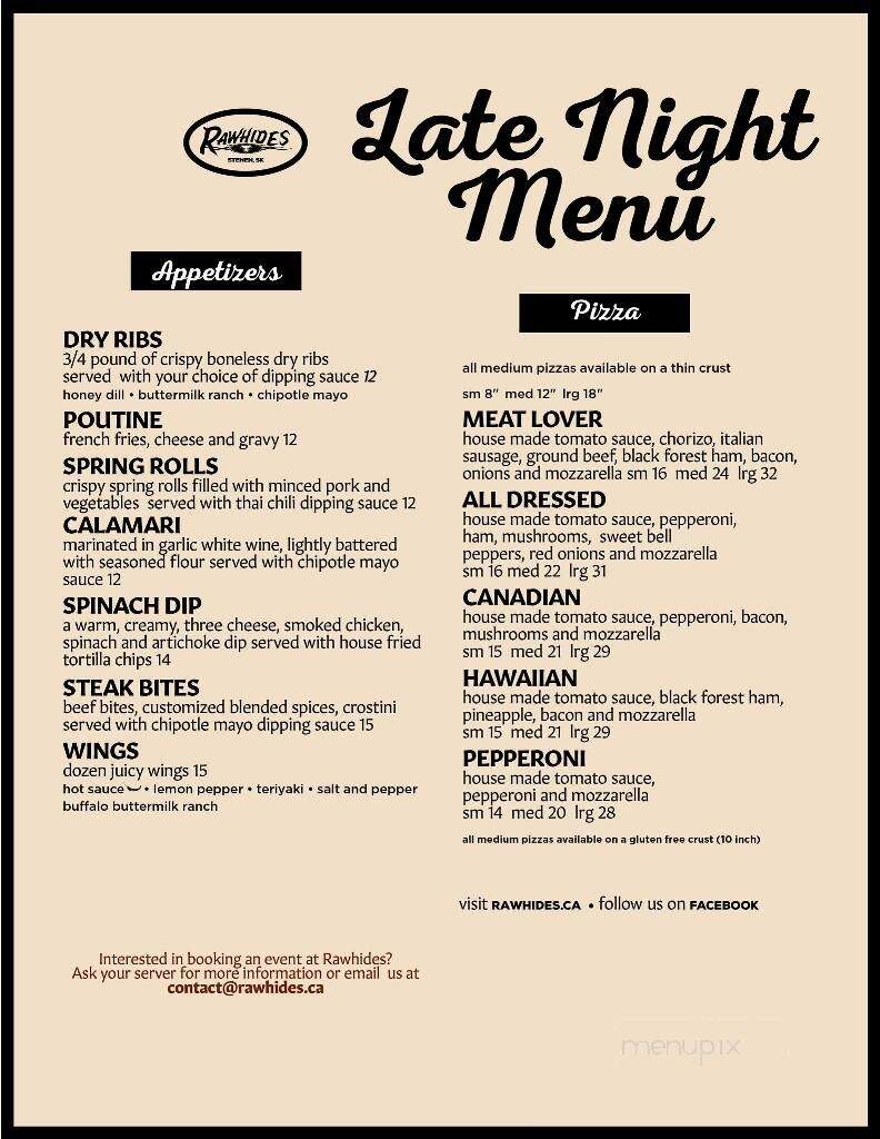Rawhides - Stenen, SK menu_pic