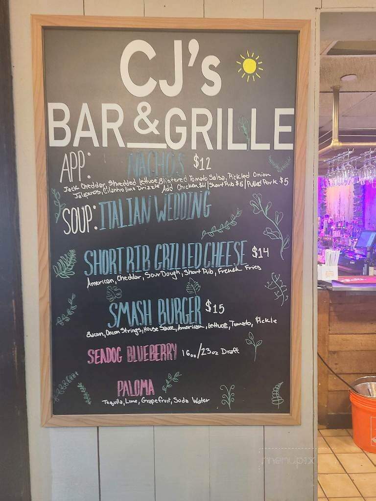 CJ's Bar & Grille - Plymouth, MA menu_pic