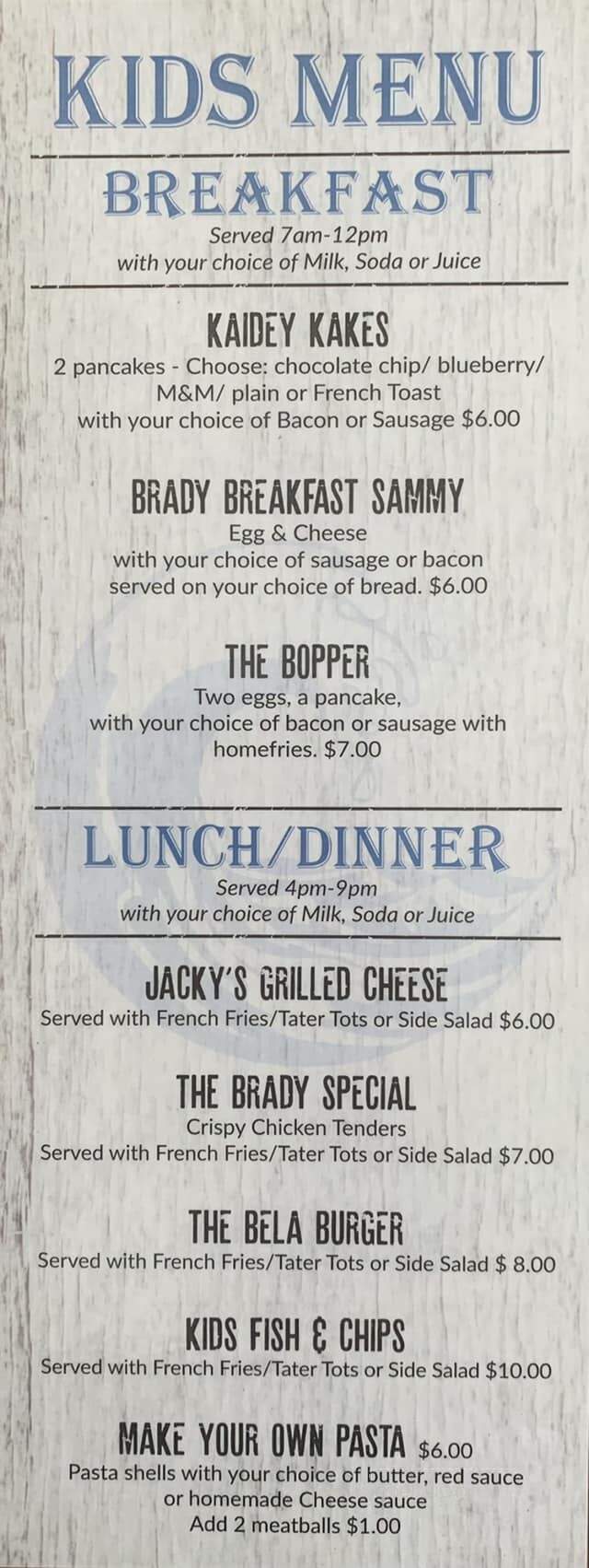CJ's Bar & Grille - Plymouth, MA menu_pic