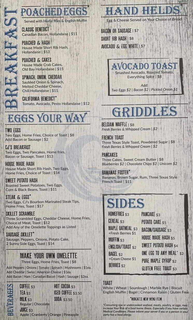 CJ's Bar & Grille - Plymouth, MA menu_pic