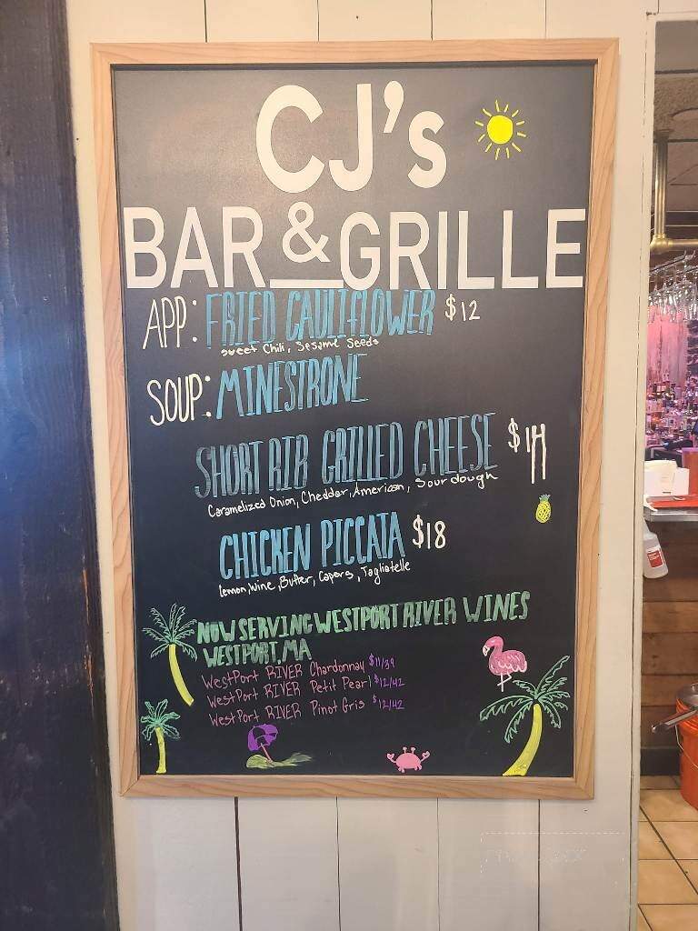 CJ's Bar & Grille - Plymouth, MA menu_pic