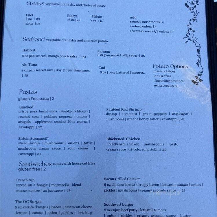 The OC - Green Bay, WI menu_pic
