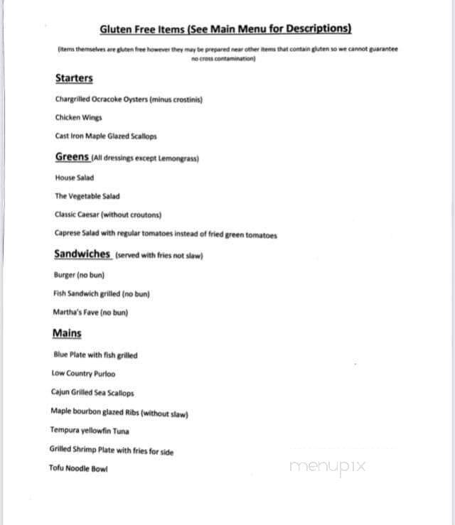 Dajio - Ocracoke, NC menu_pic