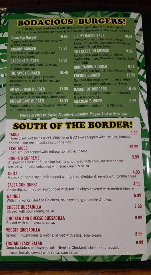 Big Pecker's Bar & Grille - Ocean City, MD menu_pic