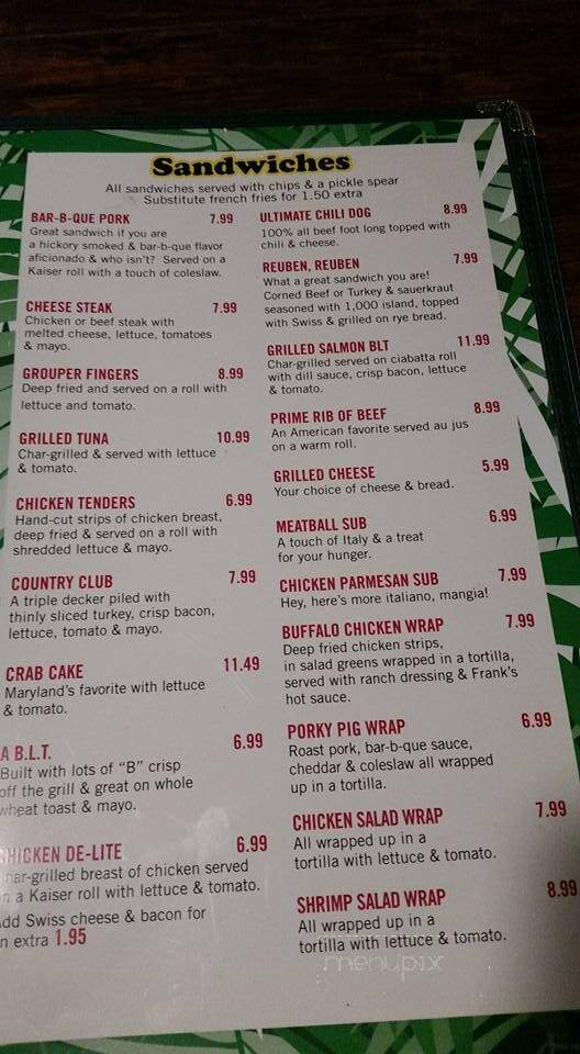Big Pecker's Bar & Grille - Ocean City, MD menu_pic