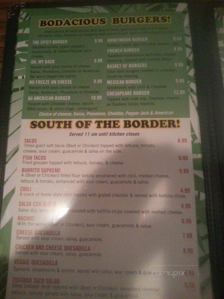 Big Pecker's Bar & Grille - Ocean City, MD menu_pic
