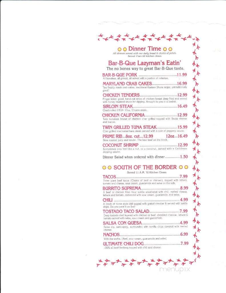 Big Pecker's Bar & Grille - Ocean City, MD menu_pic