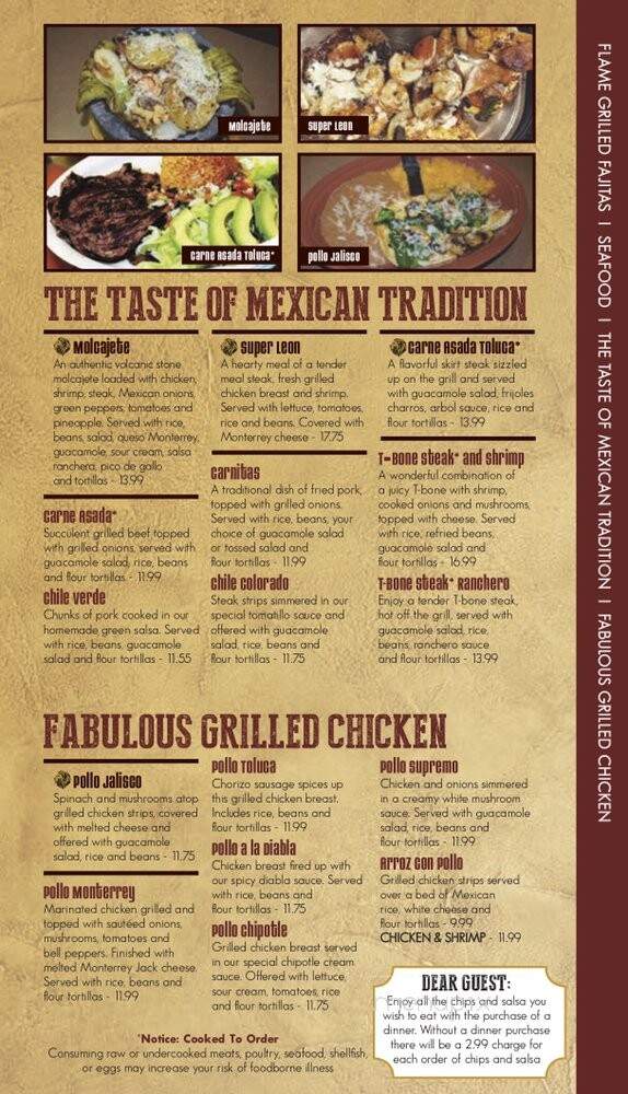 Leon Mexican Cuisine - Greenwood, IN menu_pic