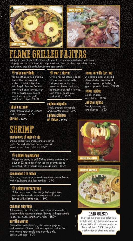 Leon Mexican Cuisine - Greenwood, IN menu_pic