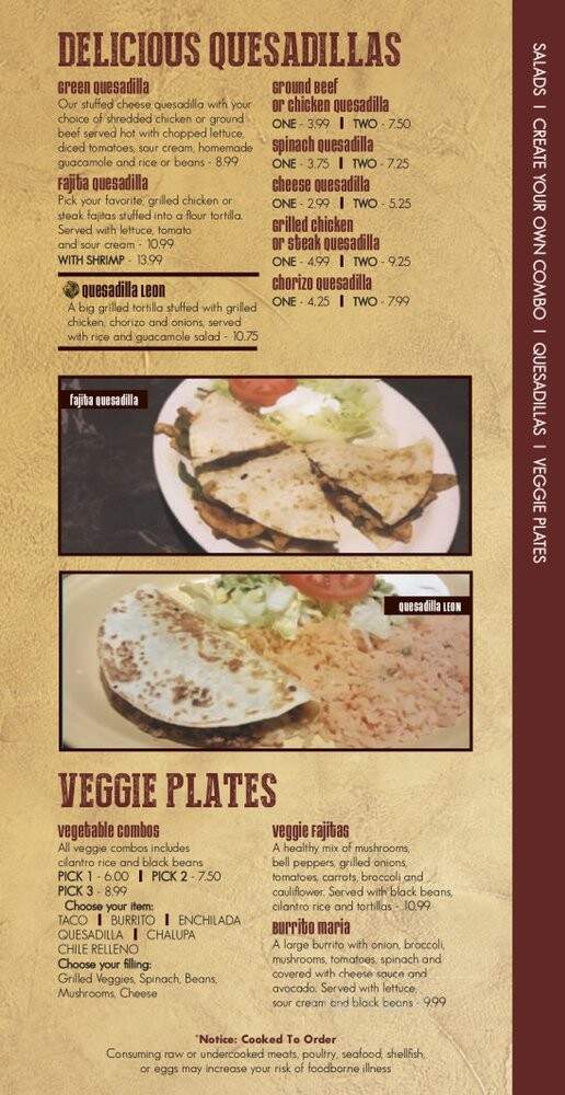 Leon Mexican Cuisine - Greenwood, IN menu_pic