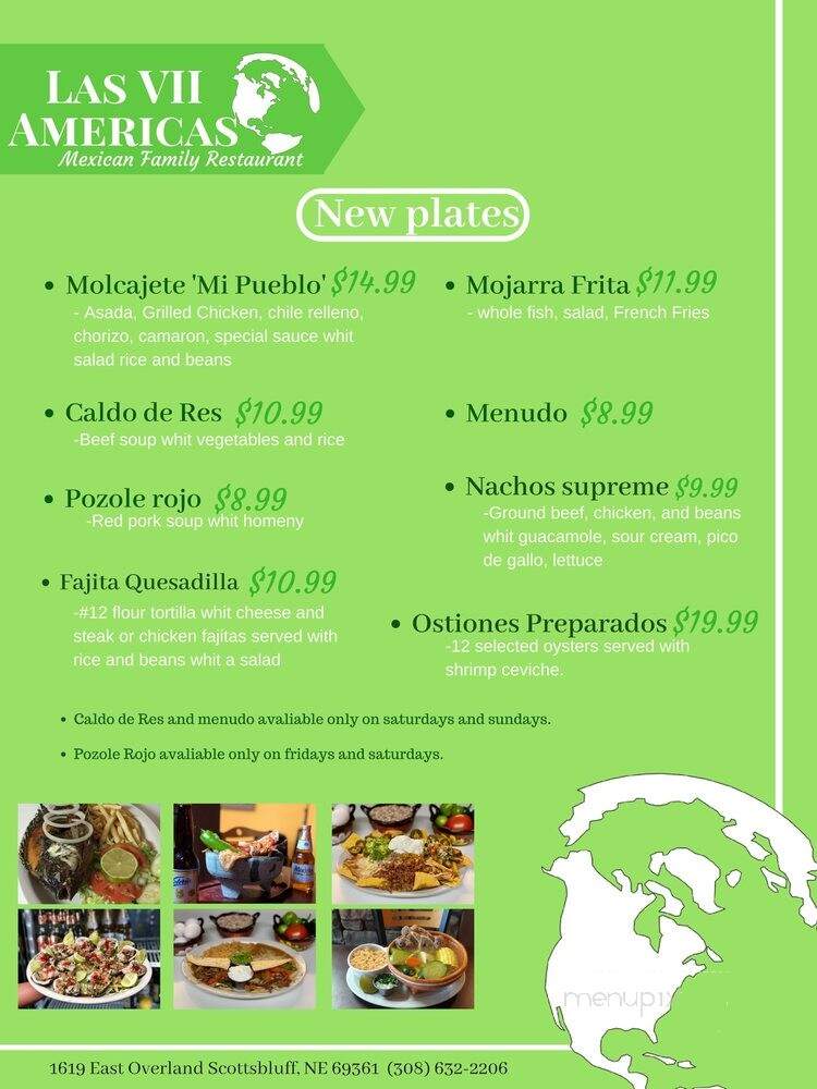 Las VII Americas - Scottsbluff, NE menu_pic