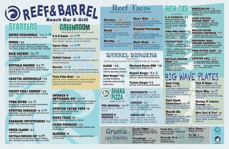 Reef and Barrel - Manasquan, NJ menu_pic