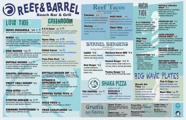 Reef and Barrel - Manasquan, NJ menu_pic